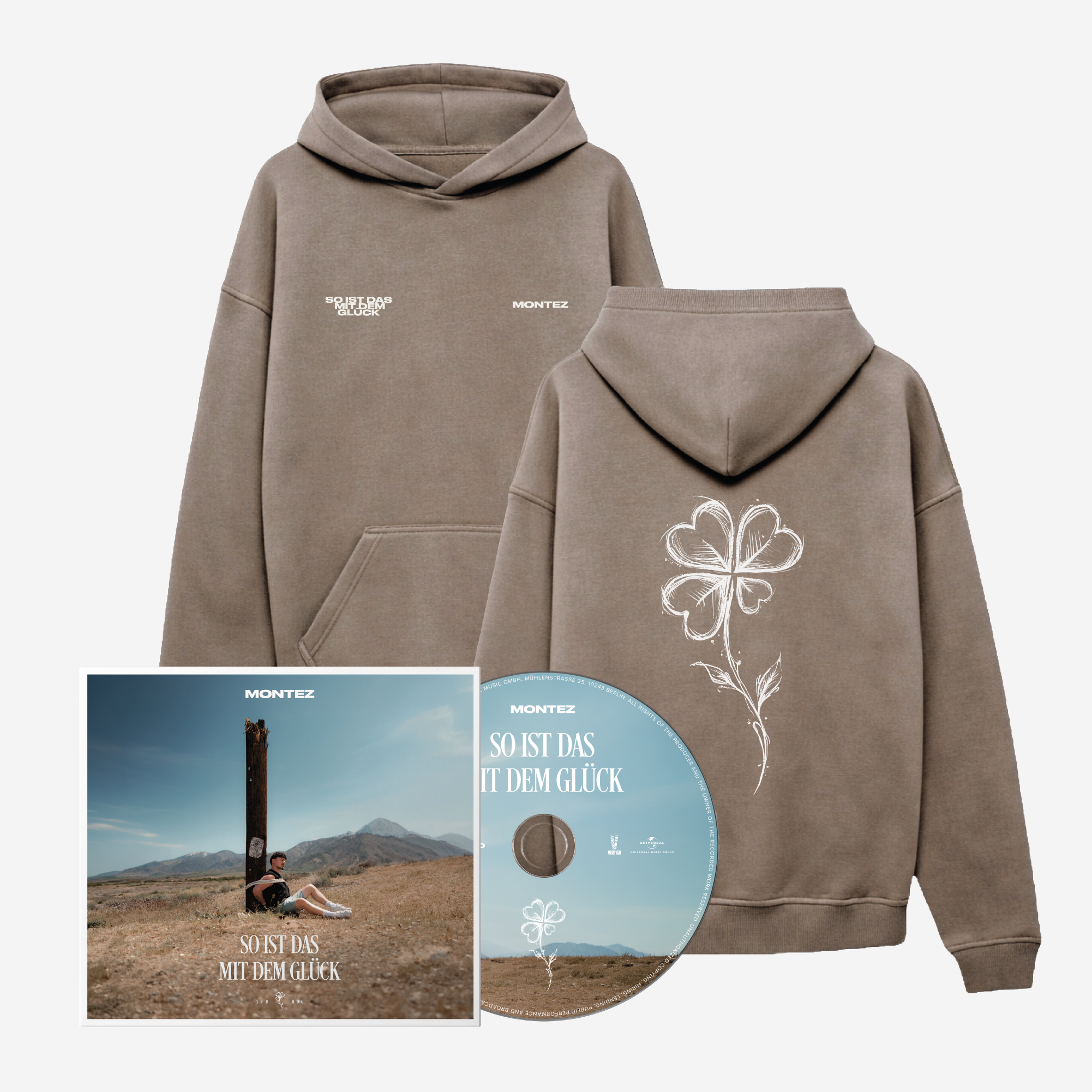 Montez So ist das mit dem Glück CD + Hoodie "Blume" Braun 446682