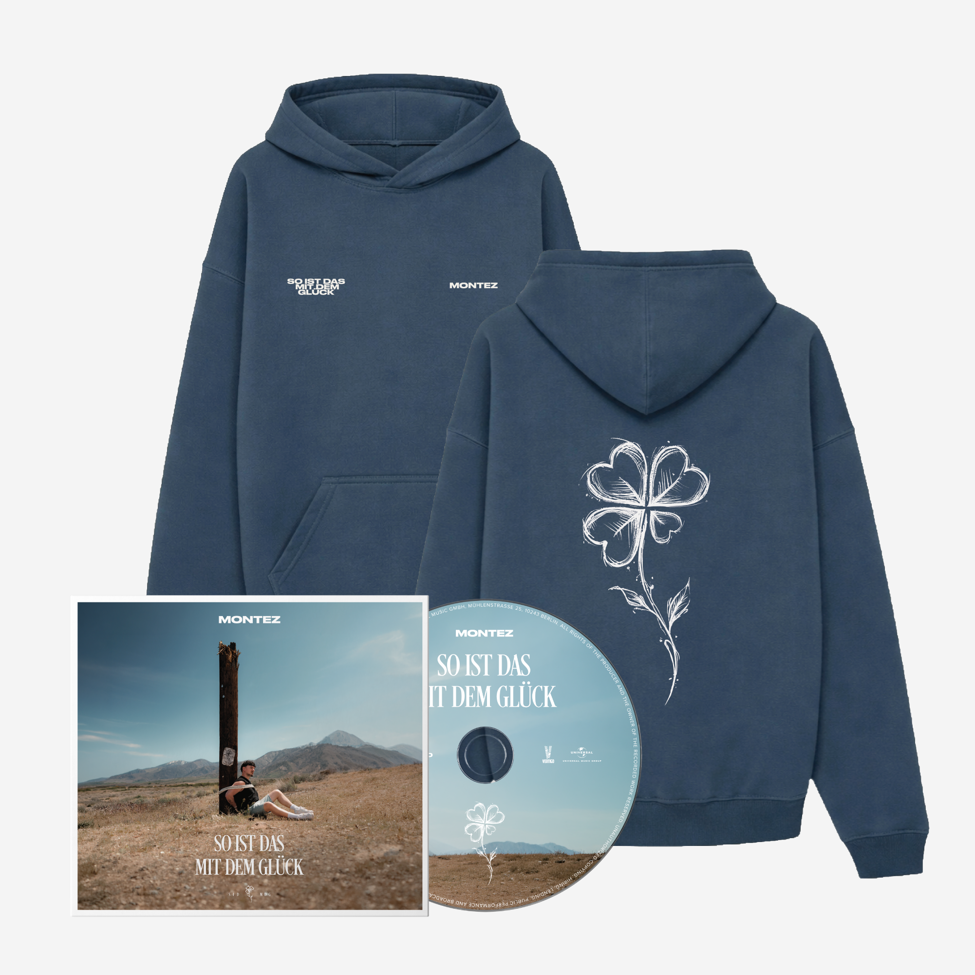 Montez So ist das mit dem Glück CD + Hoodie "Blume" Dunkelblau 446662