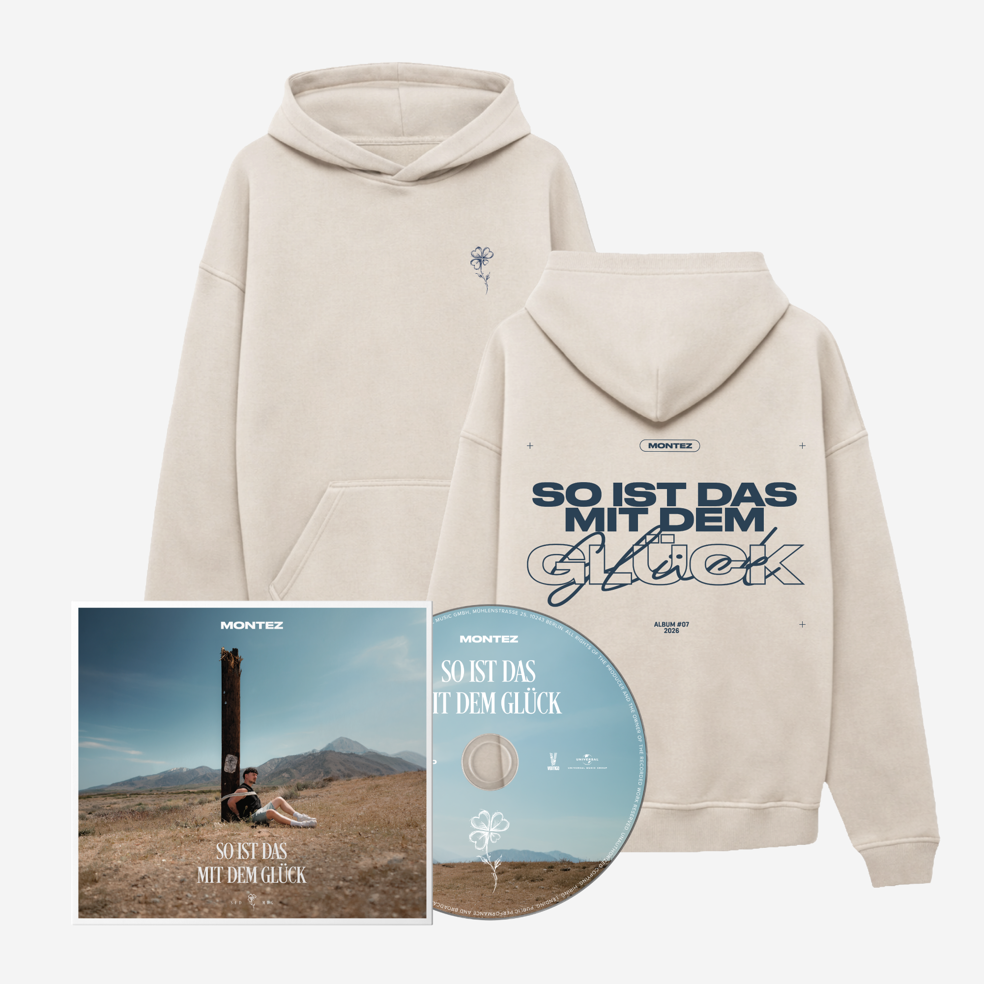 Montez So ist das mit dem Glück CD + Hoodie "Glück" Beige 446710